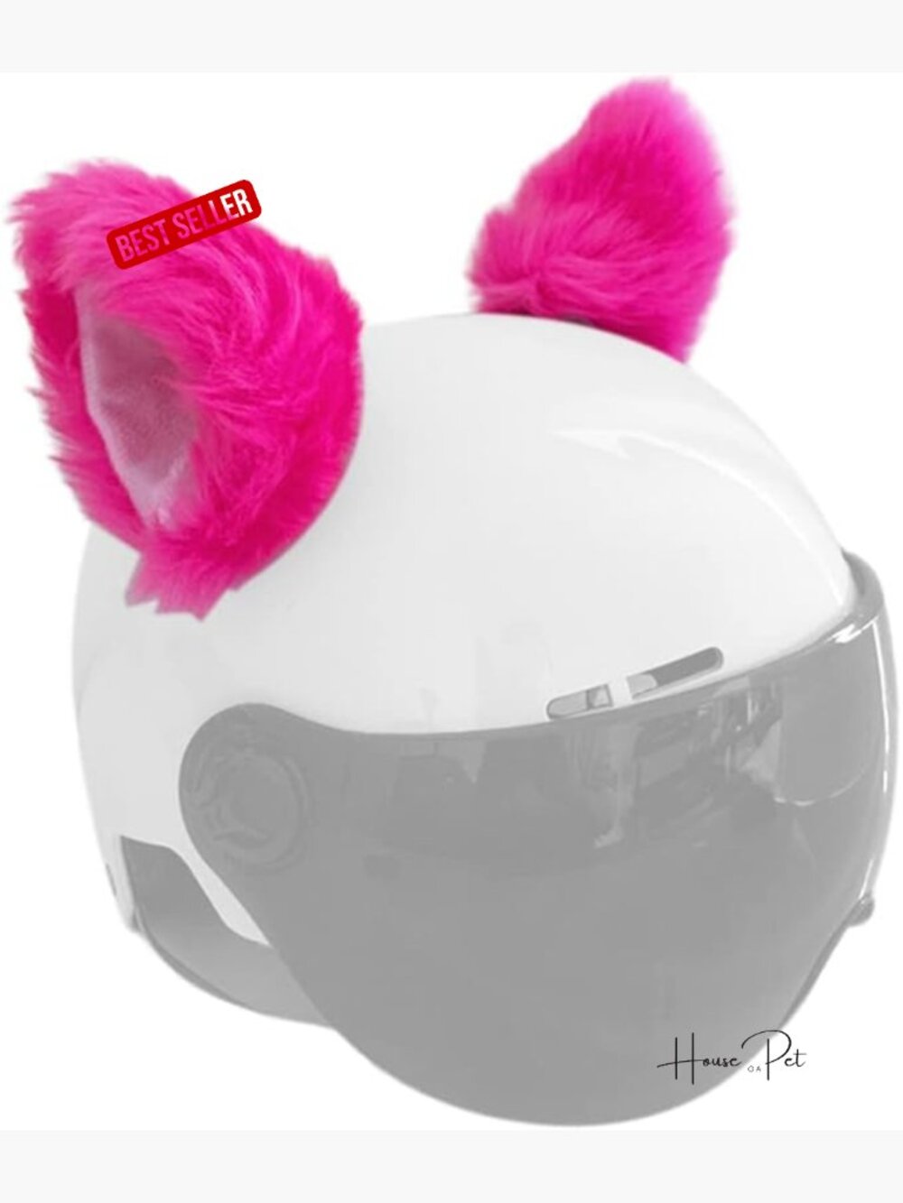 Plush Cat Ears for Helmet Adhesive Motorcycle Helmet Decor Accessory